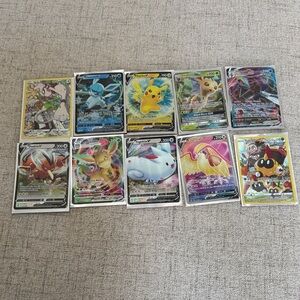 Pokemon Holofoil Trading Card Lot - Yellow, Blue, Pink, Green, Black